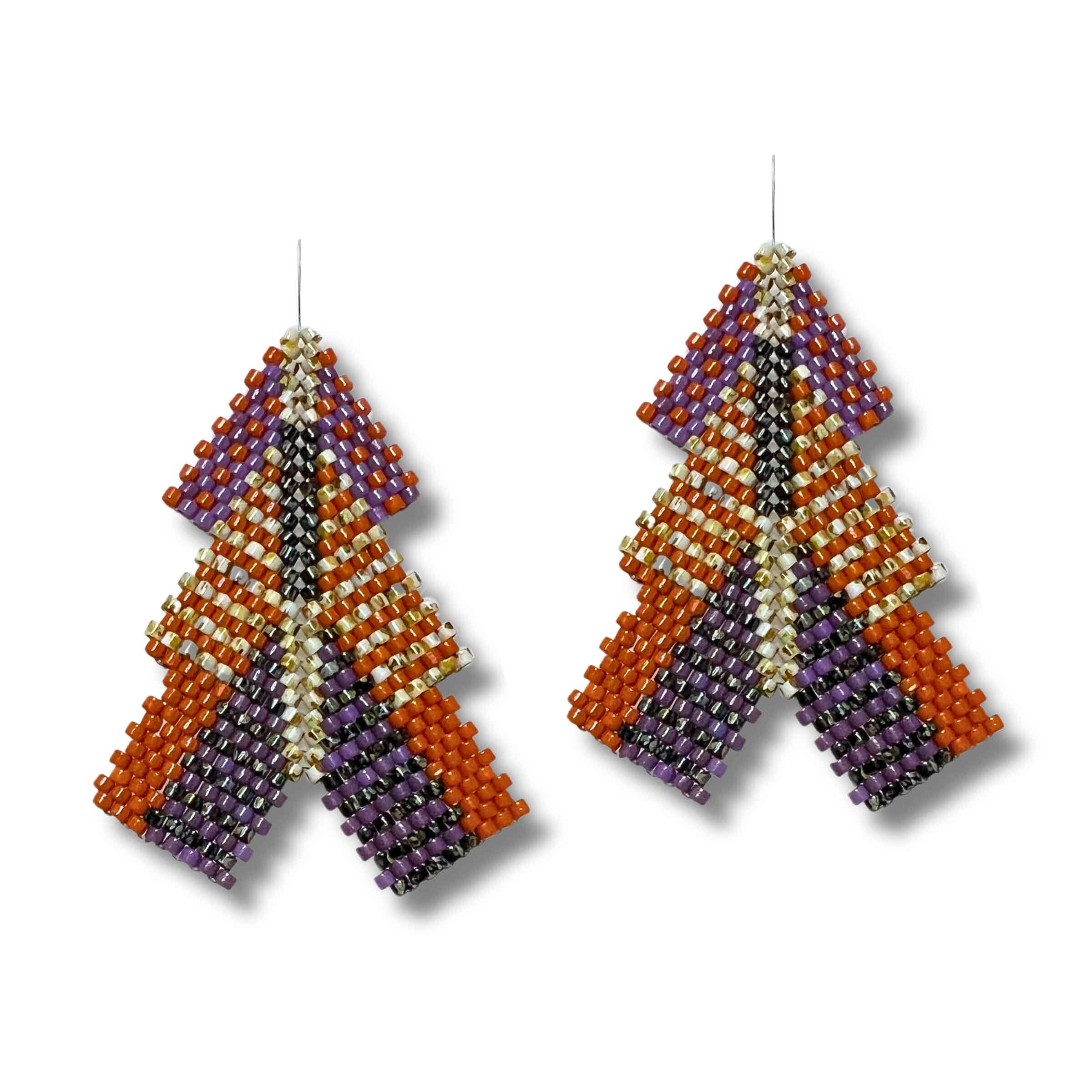 Triple Stacked Chevron Earrings - Image 3