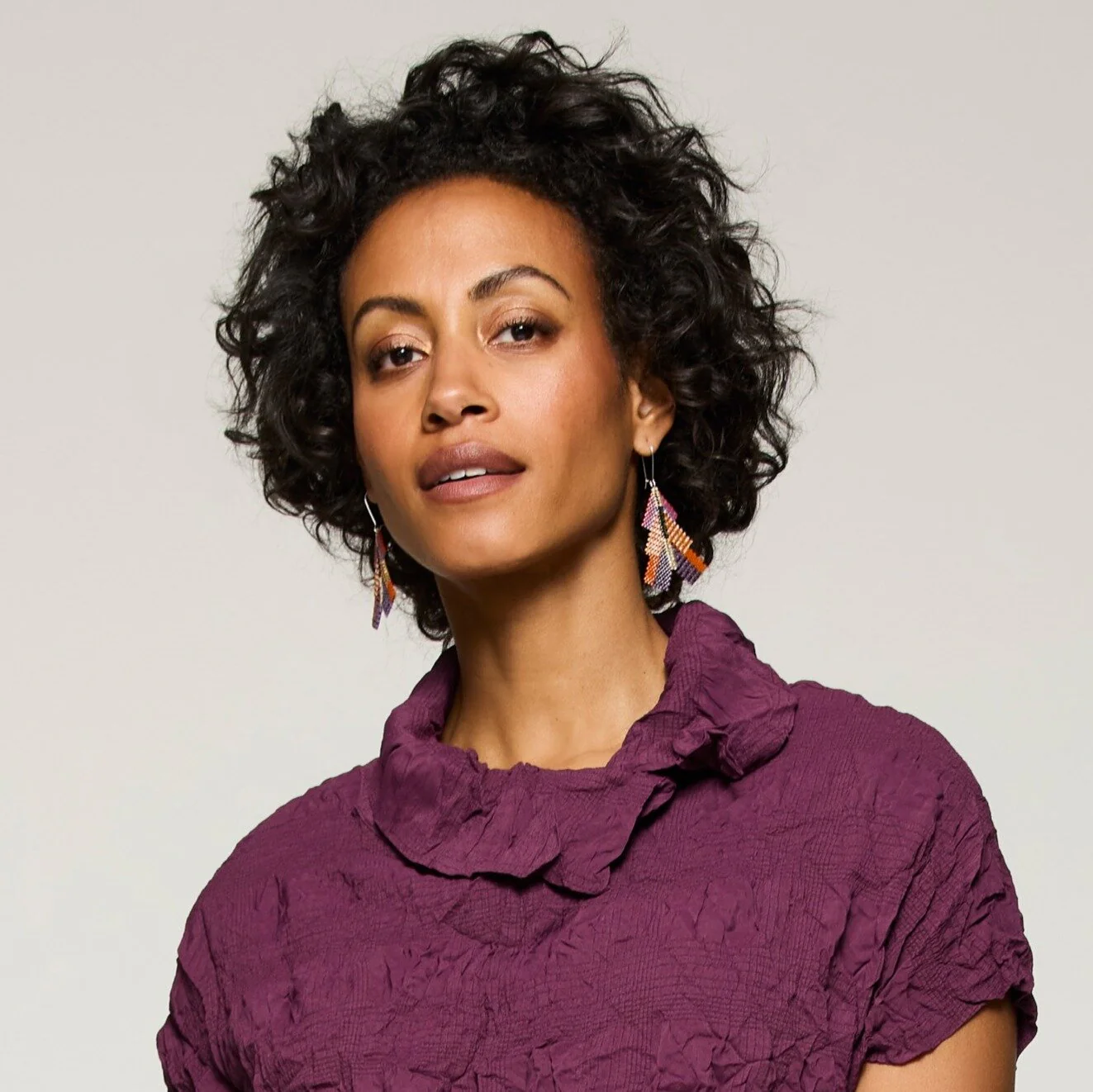 Triple Stacked Chevron Earrings - Image 4