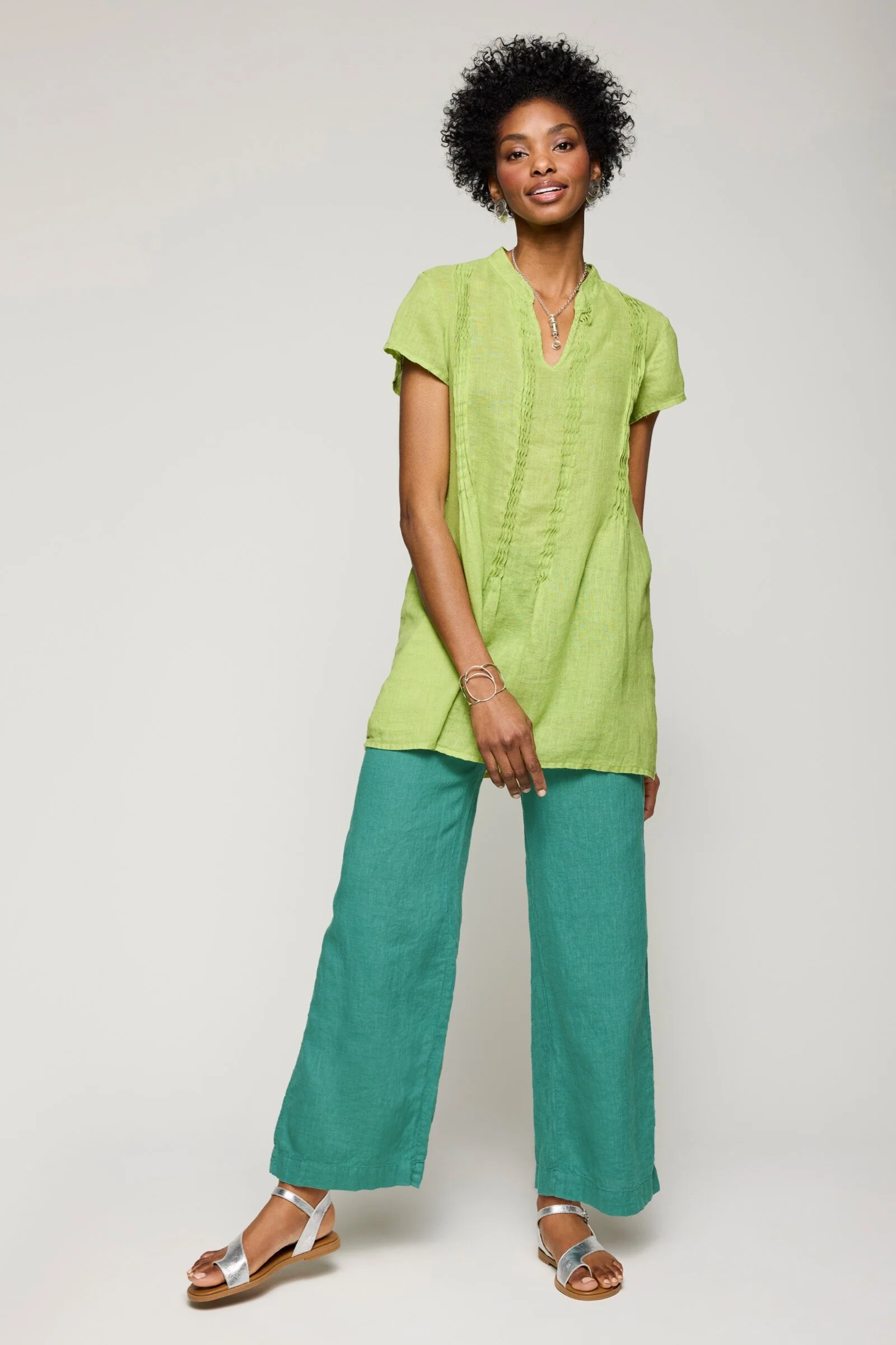 Linen Tuck Detail Tunic - Image 3