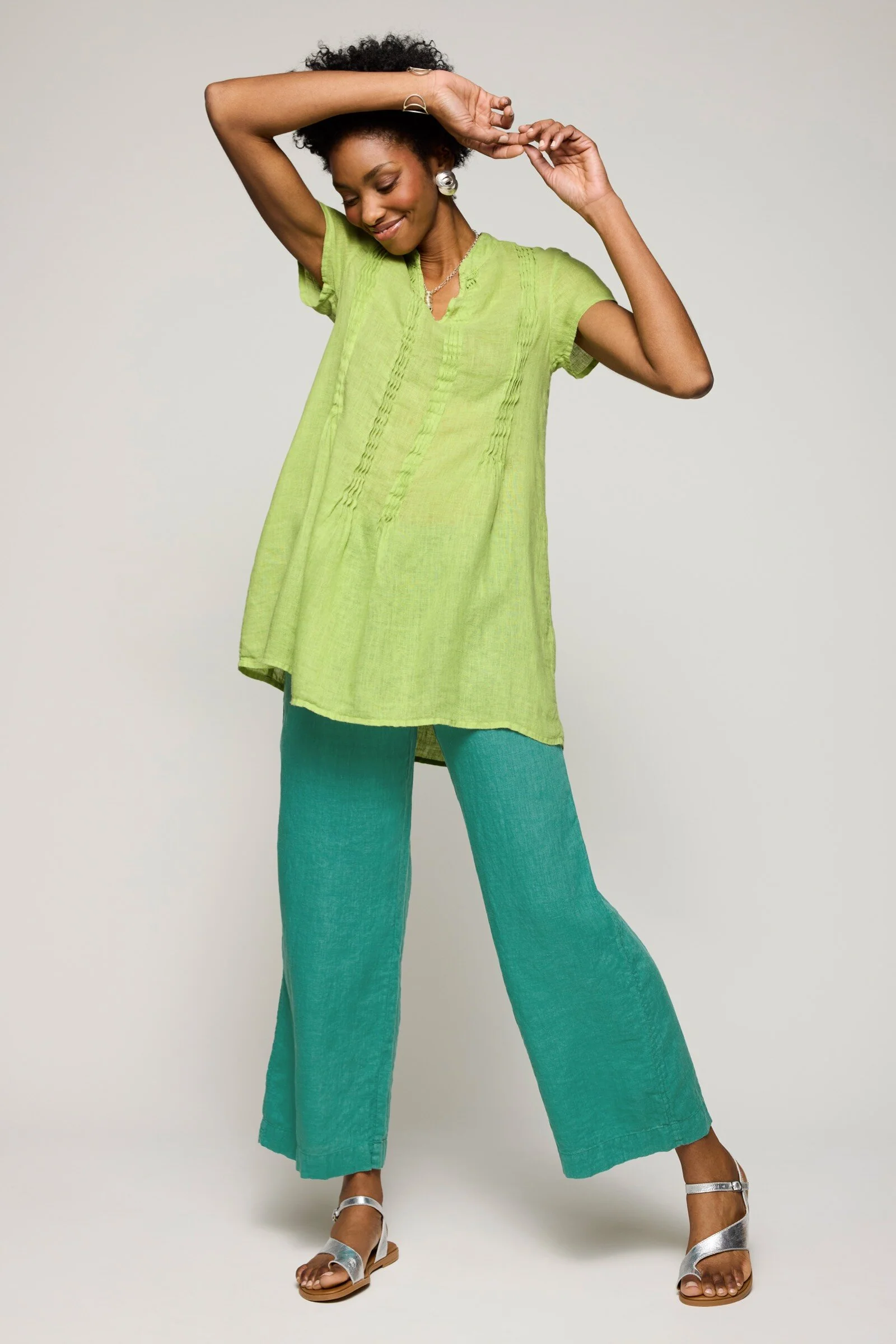 Linen Tuck Detail Tunic - Image 4