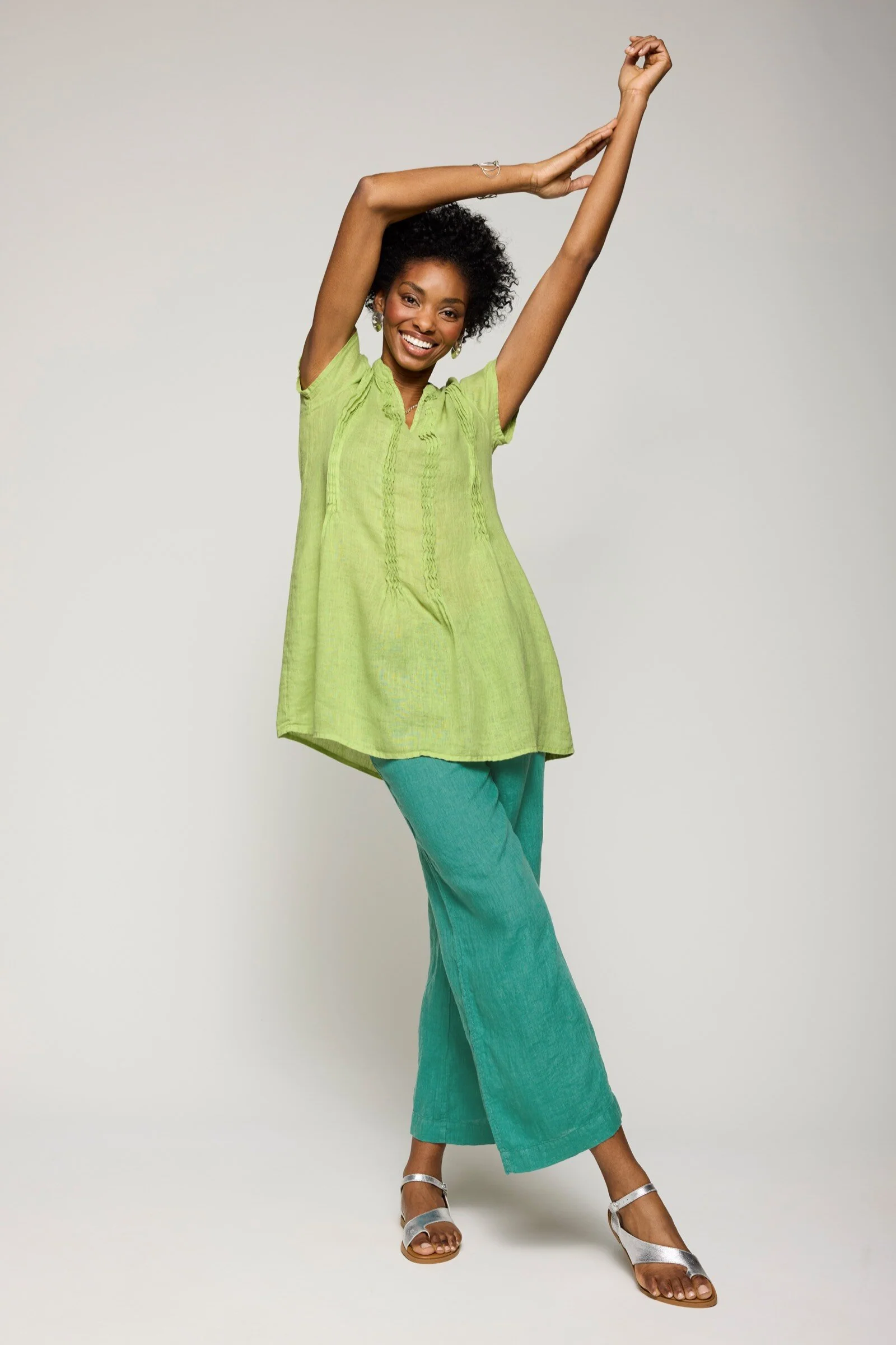 Linen Tuck Detail Tunic - Image 5