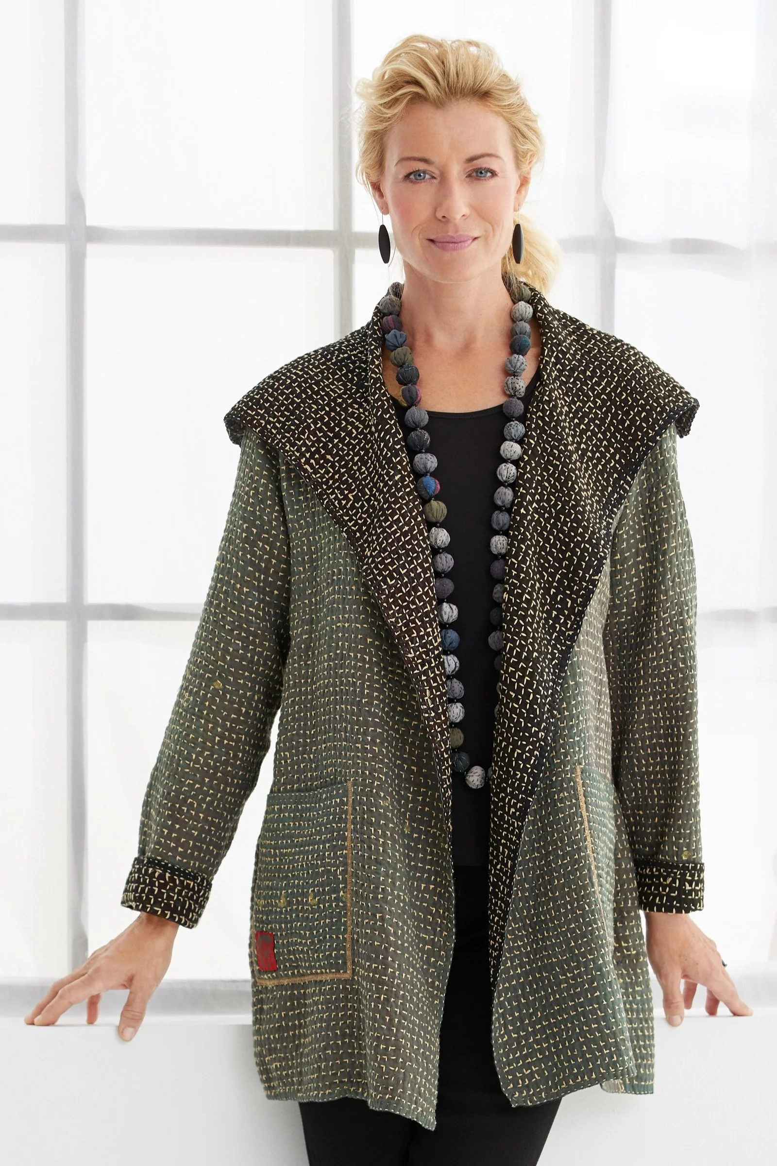 Waffle Kantha Jacket - Image 3
