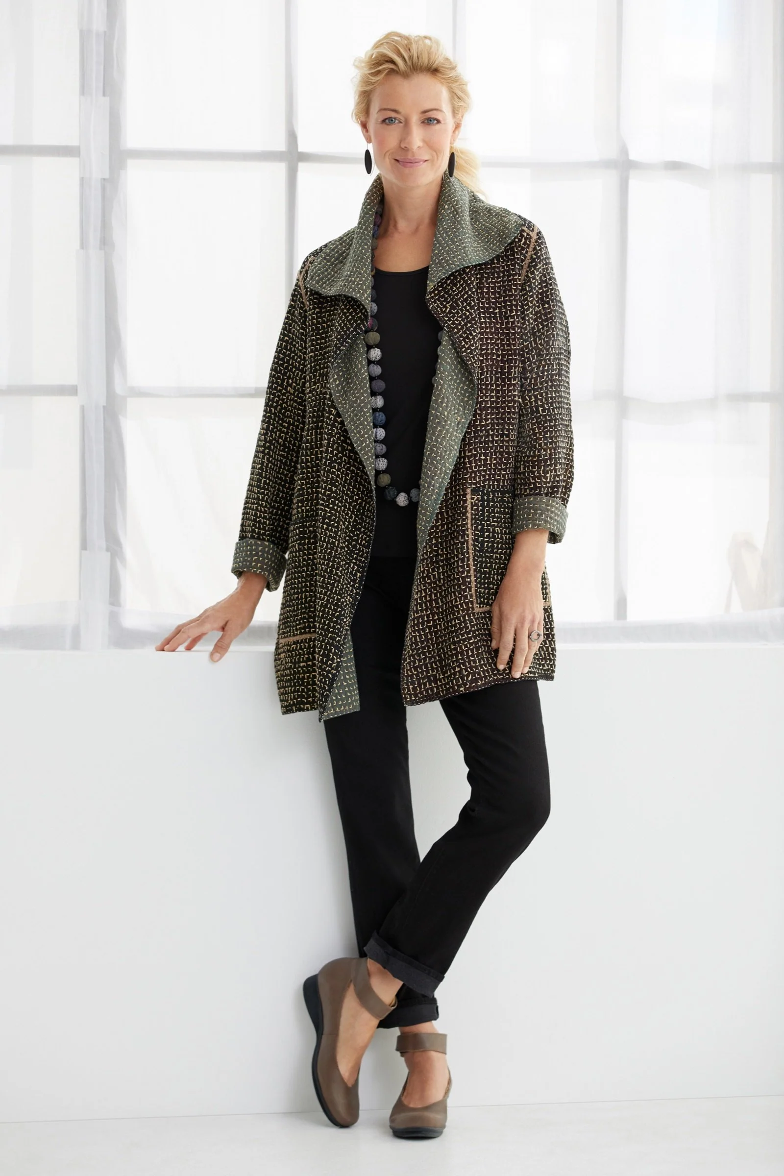 Waffle Kantha Jacket - Image 5