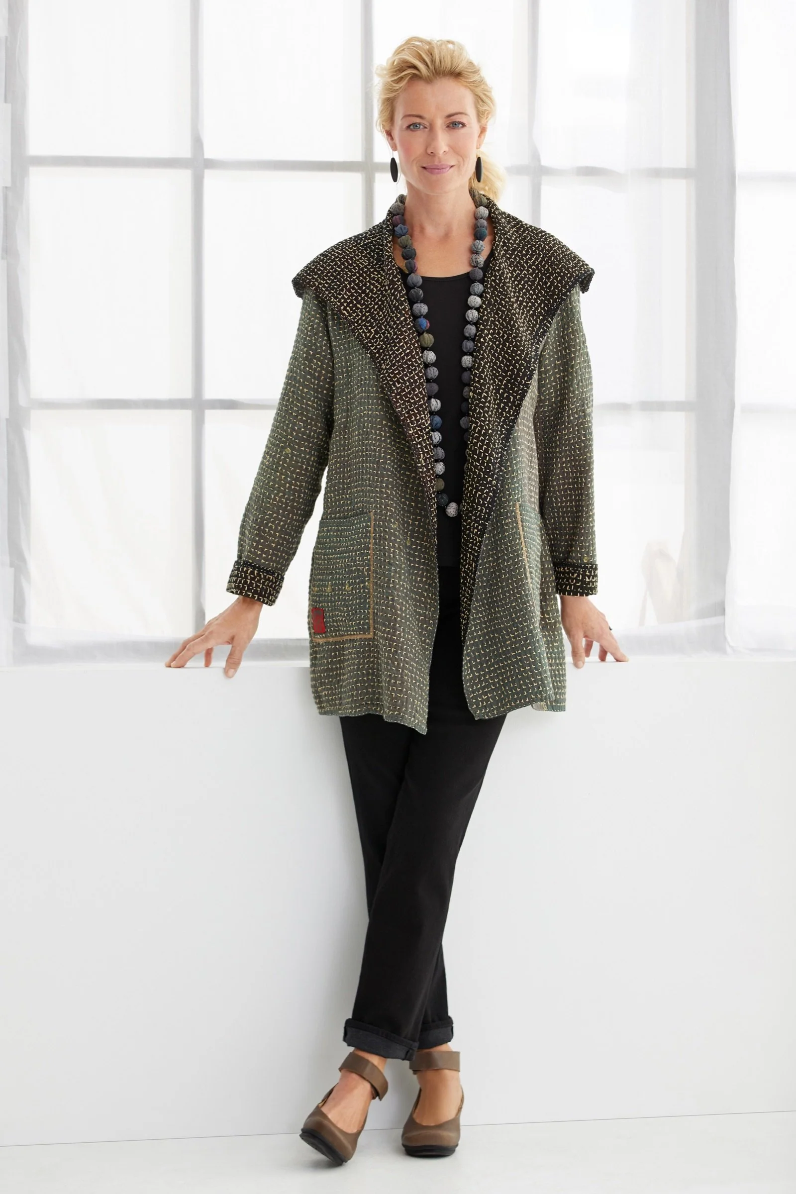 Waffle Kantha Jacket - Image 6